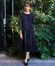 Tiaclasse 【洗える】  リボンギャザーフレアワンピース