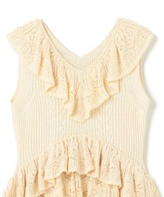 GRACE CONTINENTAL ミックスフリルニットトップ