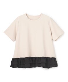 UNFILO BEAUTY FORM-T フリルヘム Tシャツ グレージュ