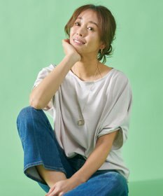 ANY 【接触冷感/UVケア/シワになりにくい】ドルマンスリーブ Tブラウス