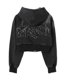 WEGO ヴィンテージウォッシュショートフードブルゾン