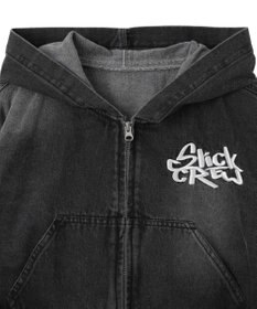 WEGO ヴィンテージウォッシュショートフードブルゾン