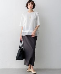 23区 【先行予約】ダブルフェイスジャージー Iラインスカート