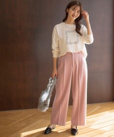 ANY SIS L 【洗える】2wayストレッチジョーゼットロゴ ロンT