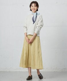 J.PRESS LADIES 【洗える】リンクルリッド フレアー スカート