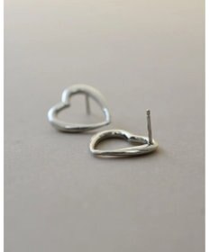 yoaa シルバー925 ミディハートピアス