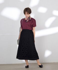 Tiaclasse L 【洗える】花柄レースマーメイドスカート