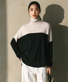 ICB 【洗える】 ヴィスコースワイド タートルネックプルオーバー