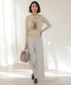 J.PRESS LADIES L 【WEB限定・人気素材・セットアップ対応】セルロースリネンストレッチ ワイドストレート パンツ
