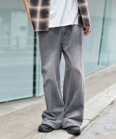 WEGO イージーバギーフレアデニムスラックス