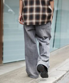 WEGO イージーバギーフレアデニムスラックス