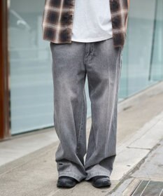 WEGO イージーバギーフレアデニムスラックス