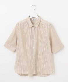 J.PRESS LADIES 【洗える】ウォッシャブルストライプ シャツカラー ブラウス