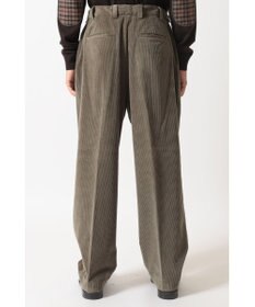 DAKS ソフトコーデュロイ ワイドレッグ ディーププリーツパンツ