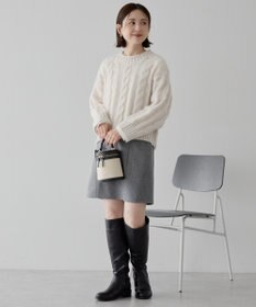 AMERICAN HOLIC 透かしケーブルニットプルオーバー