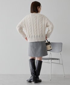 AMERICAN HOLIC 透かしケーブルニットプルオーバー