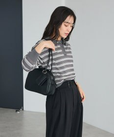 CRAFT STANDARD BOUTIQUE シアーボーダーポロ衿ニットプルオーバー