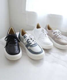 Pointer 日本製 本革軽量 大人厚底スニーカー