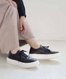 Pointer 日本製 本革軽量 大人厚底スニーカー