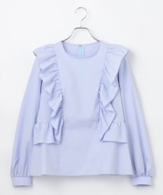 #Newans 【洗濯機可能/シワになりにくい】〈小柄さんにお勧め〉バーティカルフリルブラウス