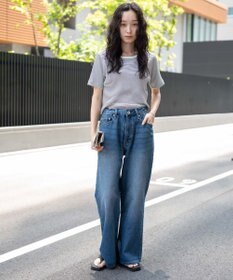 WEGO 【ユニセックス着用ITEM/SMLサイズ展開】デニムルーズフレアパンツ