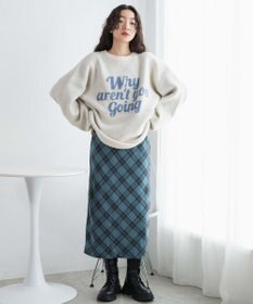 WEGO フラッフィーロゴジャガードニットプルオーバー