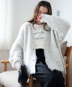 WEGO 【軽量】ブラッシュニットBIGカーディガン