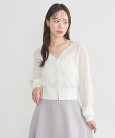 earth music&ecology シアーラメＶネックカーディガン