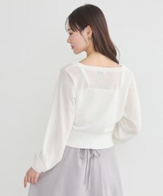 earth music&ecology シアーラメＶネックカーディガン