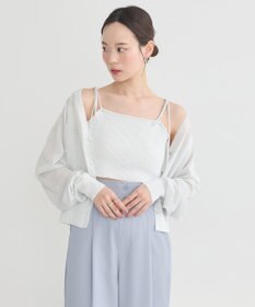 earth music&ecology シアーラメＶネックカーディガン