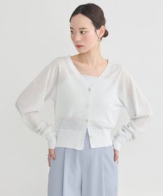 earth music&ecology シアーラメＶネックカーディガン