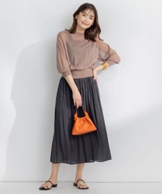 組曲 【洗える・2WAY】シアーニット カーディガン