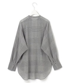 ICB 【洗える】ハイツイストコットンボイル バンドカラーブラウス