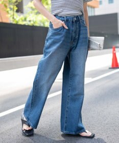 WEGO 【ユニセックス着用ITEM/SMLサイズ展開】デニムルーズフレアパンツ