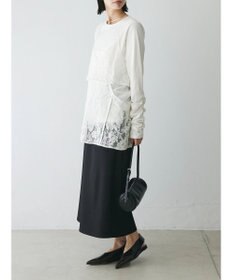 Green Parks AnriettMusee シャーリングスリーブＴシャツ＋レースキャミソールＳＥＴ