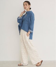 WEGO 【ANGIE VINTAGE】クロシェレースワイドイージーパンツ