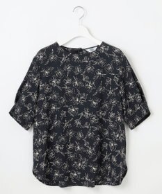 J.PRESS LADIES 【洗える】ラインフラワープリント ブラウス