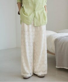 WEGO 【ANGIE VINTAGE】クロシェレースワイドイージーパンツ
