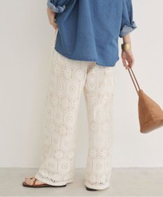 WEGO 【ANGIE VINTAGE】クロシェレースワイドイージーパンツ