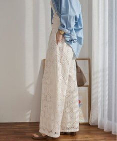 WEGO 【ANGIE VINTAGE】クロシェレースワイドイージーパンツ