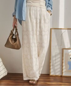 WEGO 【ANGIE VINTAGE】クロシェレースワイドイージーパンツ