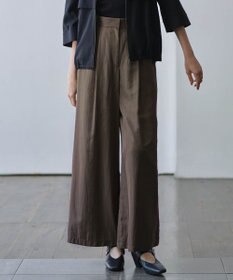 ICB L 【接触冷感・UVケア・速乾・洗える】シルクエステルタフタ ワイドパンツ