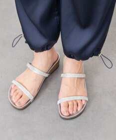 INTER-CHAUSSURES 【ITALIAN SHOEMAKERS】ラインストーンダブルストラップサンダル