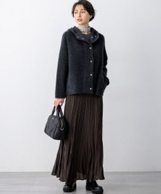 23区 ラクーンブレンドダブルフェイス ニット フーディー