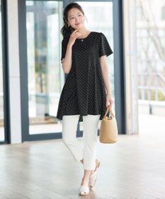 Tiaclasse L 【おのののかさん着用】半袖＆七分袖選べる袖丈バックフレアチュニック