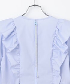 #Newans 【洗濯機可能/シワになりにくい】〈小柄さんにお勧め〉バーティカルフリルブラウス