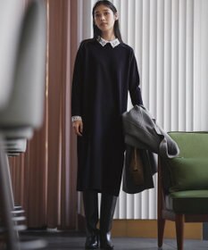 23区 【洗える/吊り干しOK】ヴィスコースストレッチ レース襟 ワンピース