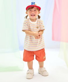 MIKI HOUSE HOT BISCUITS 【44-54cm】 ストライプ ロゴメッシュキャップ