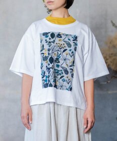 muuc 〈オープンエンド糸使用ドライタッチコットン生地〉筆記帳刺繍オーバーサイズTシャツ