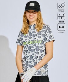 PW CIRCULUS 【永嶋花音プロ着用アイテム】【UV遮蔽率99.5% UVカット / 速乾 / ストレッチ】【WOMEN】アニマルドットモックT ゴルフウェア レディース